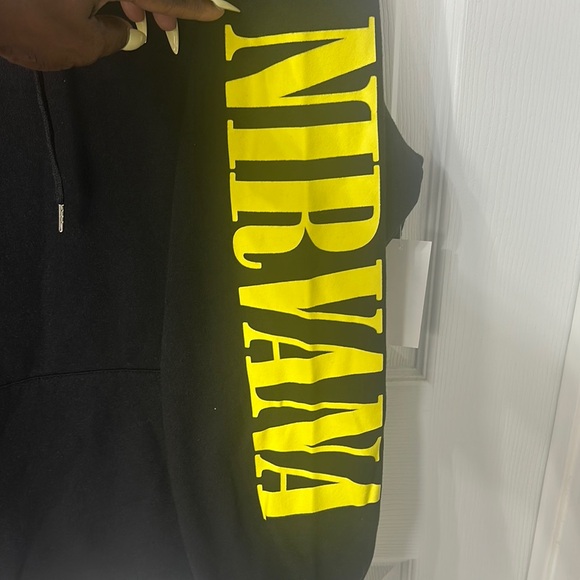 Nirvana-Black Hoodie with Yellow Graphic - Picture 3 of 4